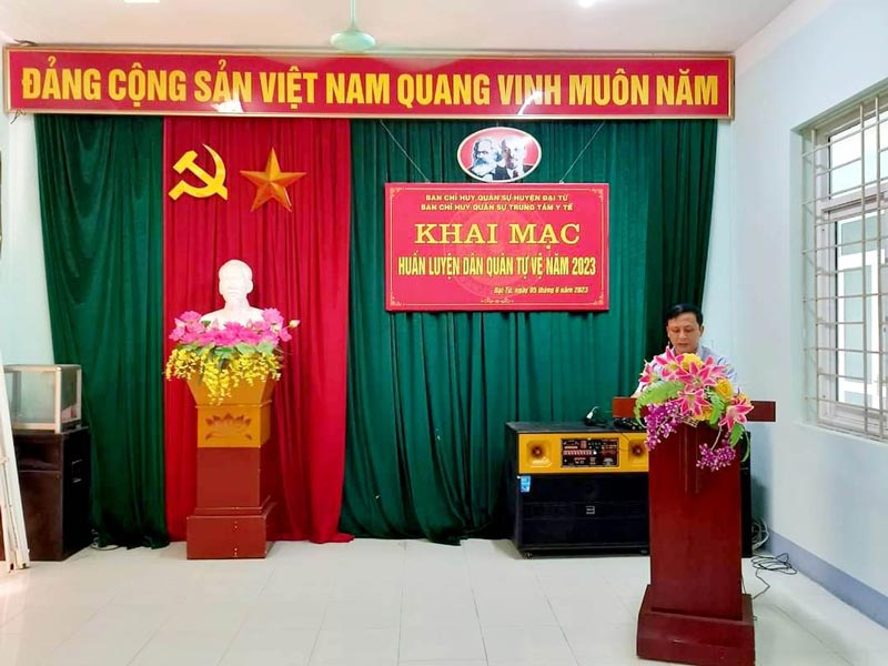 Đ/c: Lê Văn Quang - Chỉ huy trưởng - Giám đốc TTYT phát biểu khai mạc