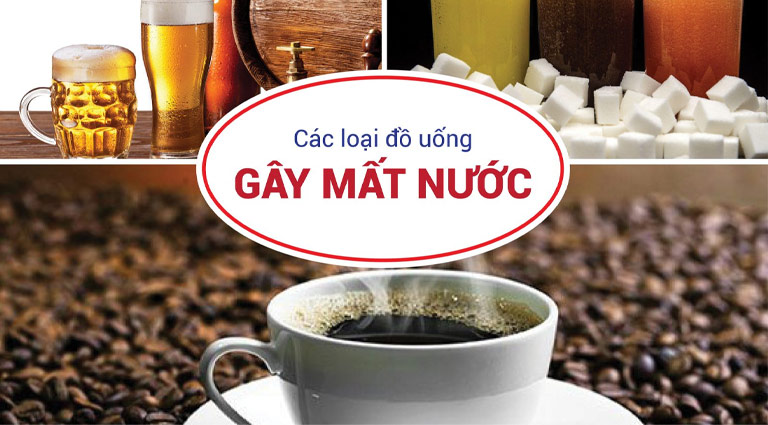 Cồn và caffeine có thể gây mất nước, làm tăng nguy cơ hạ huyết áp