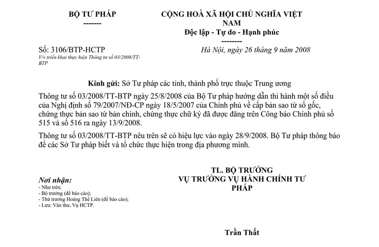 Cấp bản sao từ sổ gốc