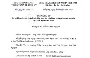 Đáp ứng yêu cầu là cơ sở thực hành trong đào tạo khối ngành sức khỏe của Trung tâm y tế huyện Đồng Hỷ