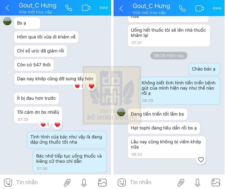 Chú Hưng chia sẻ tình trạng bệnh tới nhà thuốc