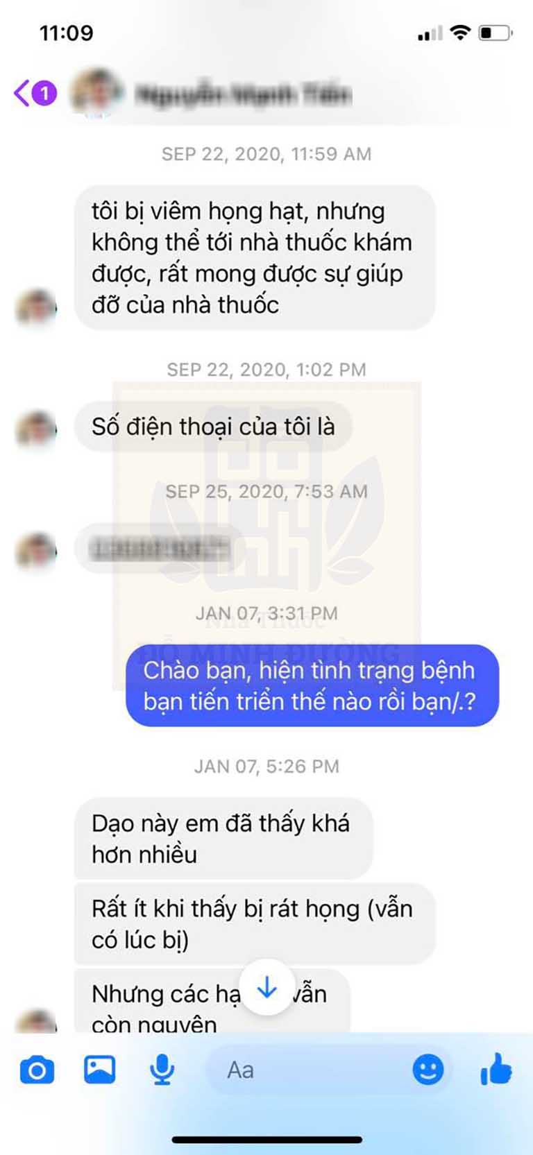 Bệnh nhân phản hồi về hiệu quả sau khi điều trị